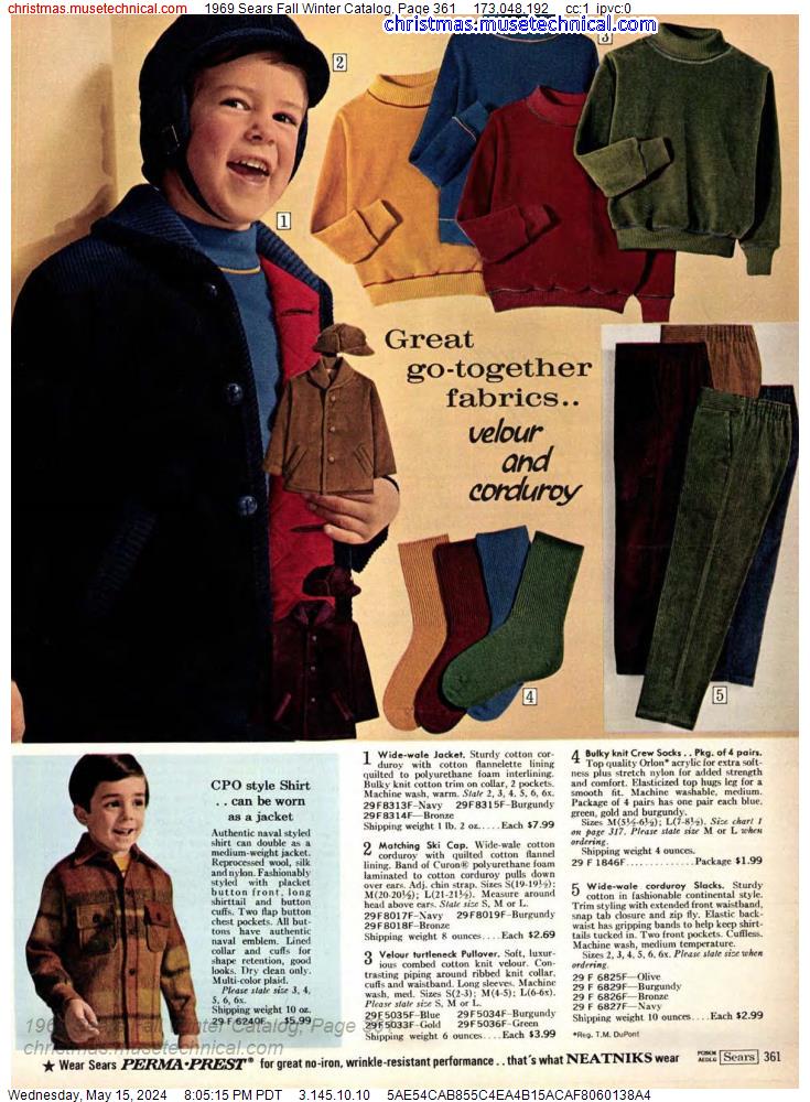 1969 Sears Fall Winter Catalog, Page 361