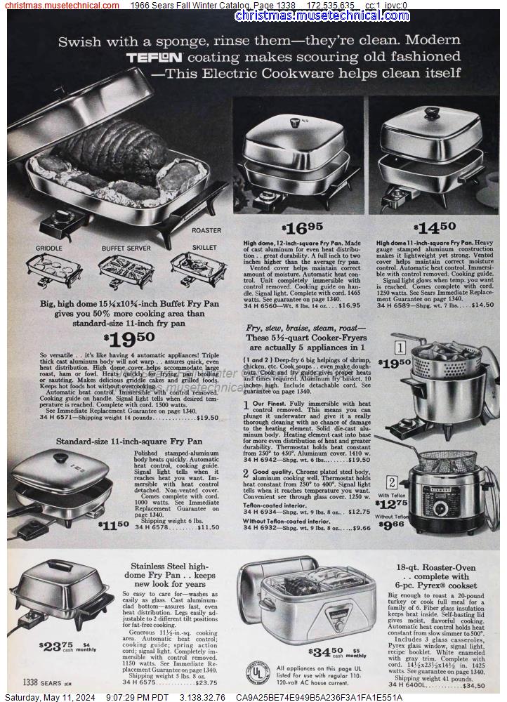 1966 Sears Fall Winter Catalog, Page 1338