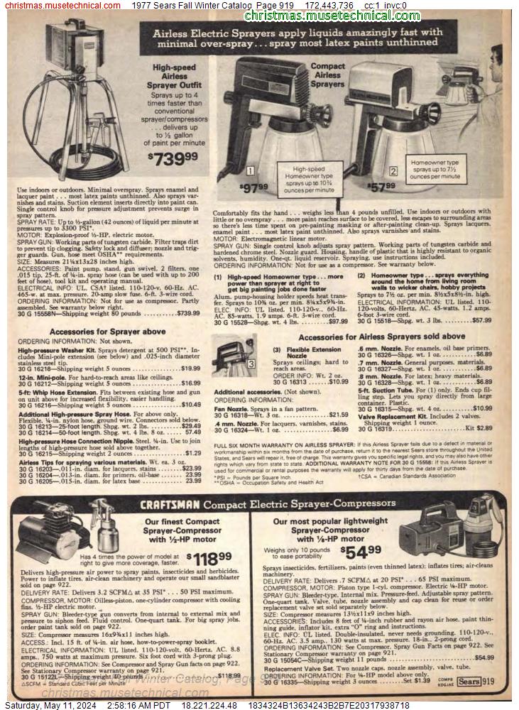 1977 Sears Fall Winter Catalog, Page 919