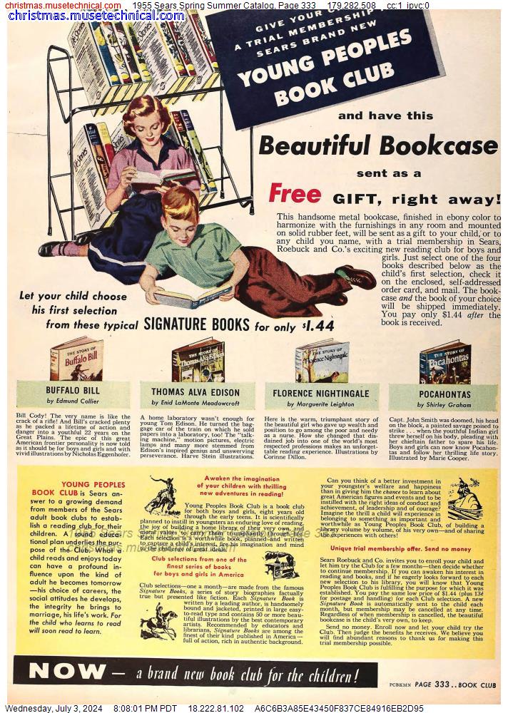 1955 Sears Spring Summer Catalog, Page 333
