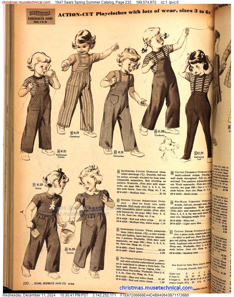 1947 Sears Spring Summer Catalog, Page 232