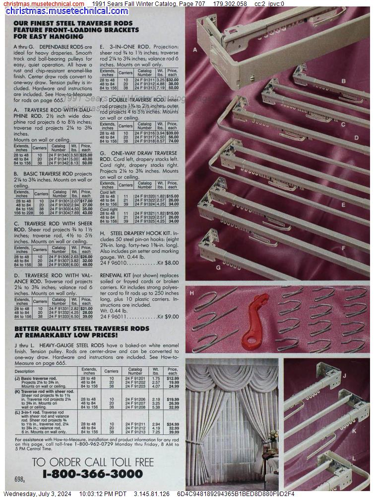 1991 Sears Fall Winter Catalog, Page 707