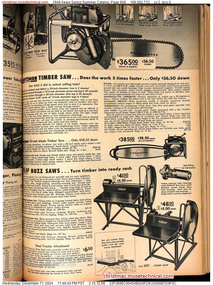 1948 Sears Spring Summer Catalog, Page 909