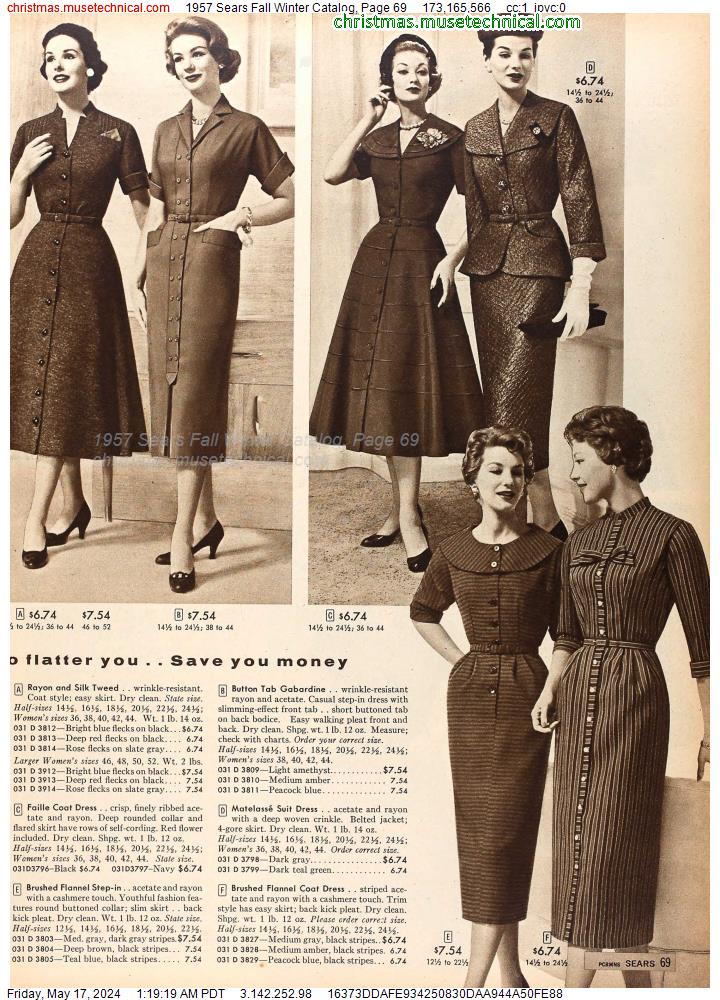 1957 Sears Fall Winter Catalog, Page 69
