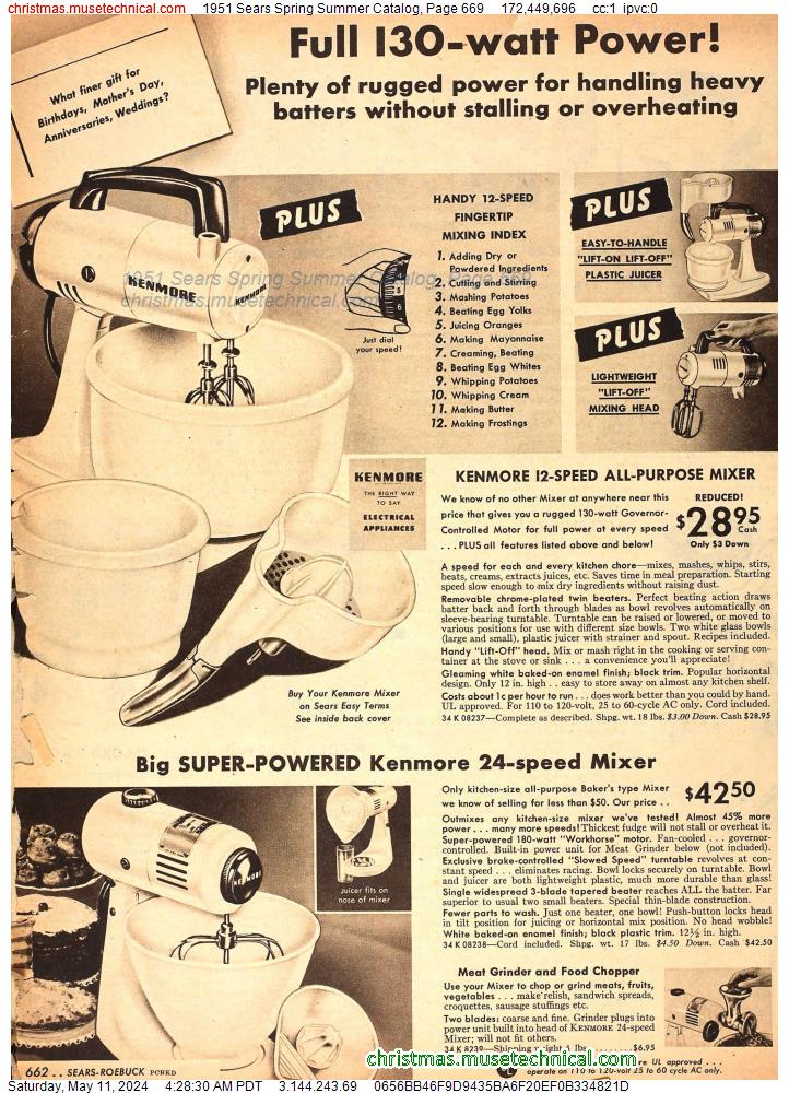 1951 Sears Spring Summer Catalog, Page 669