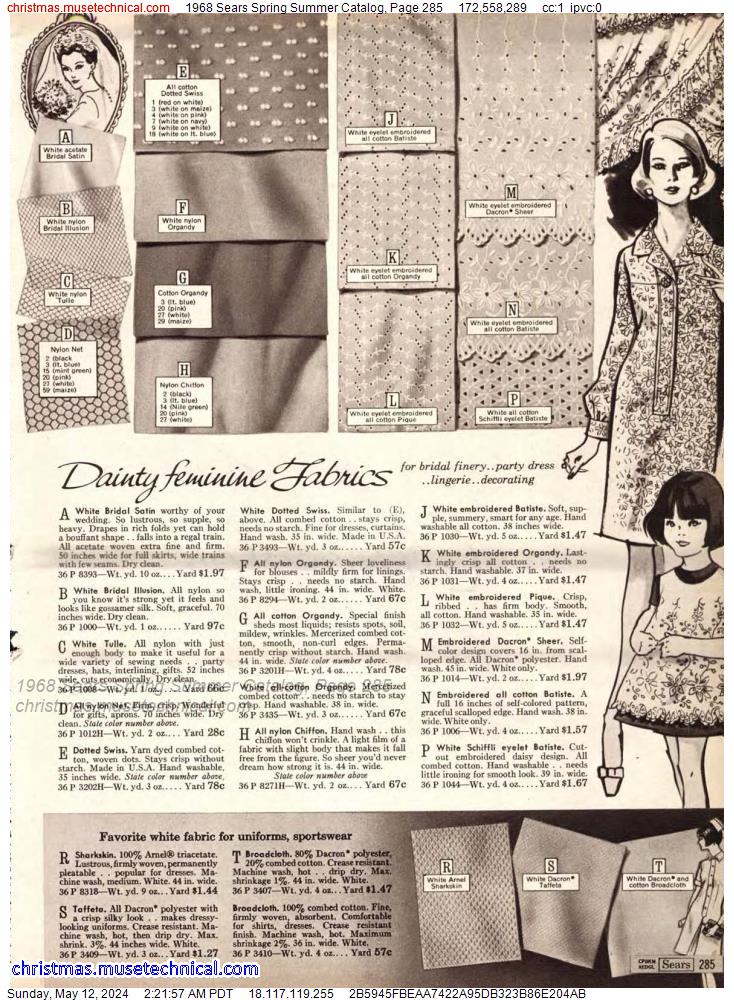 1968 Sears Spring Summer Catalog, Page 285