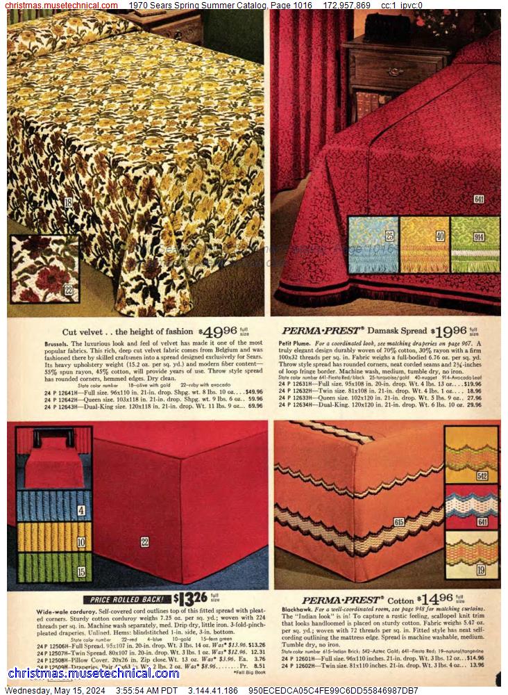1970 Sears Spring Summer Catalog, Page 1016