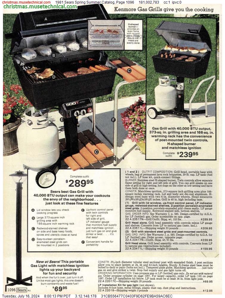 1981 Sears Spring Summer Catalog, Page 1096