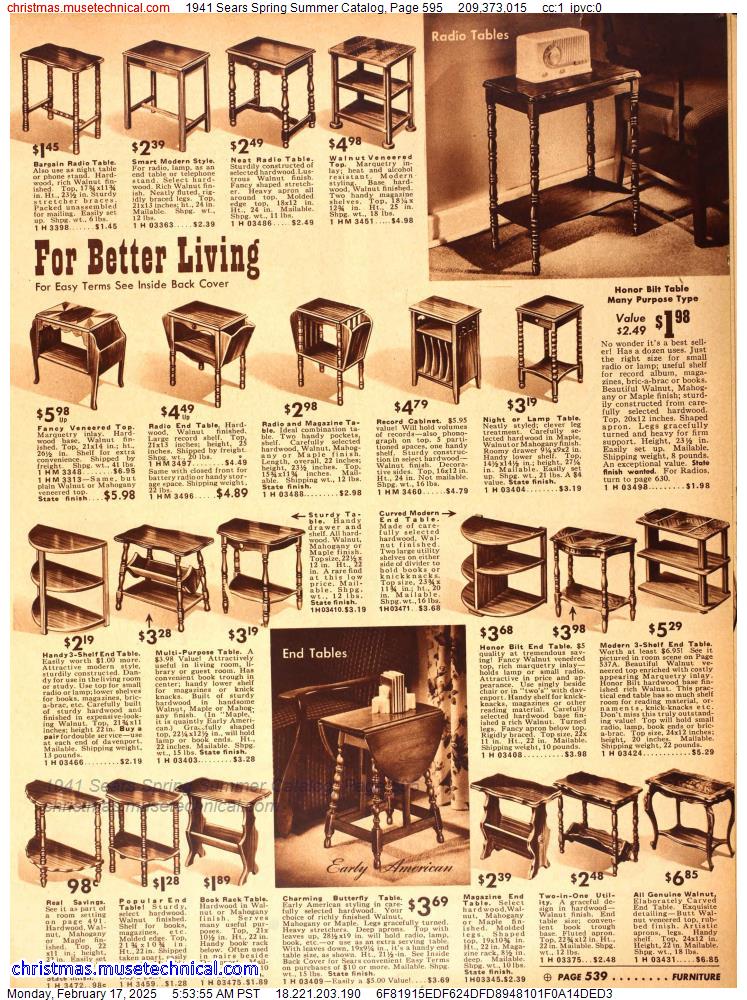 1941 Sears Spring Summer Catalog, Page 595