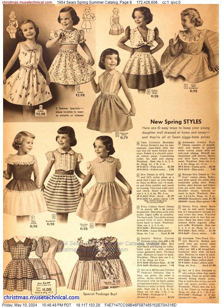 1954 Sears Spring Summer Catalog, Page 8