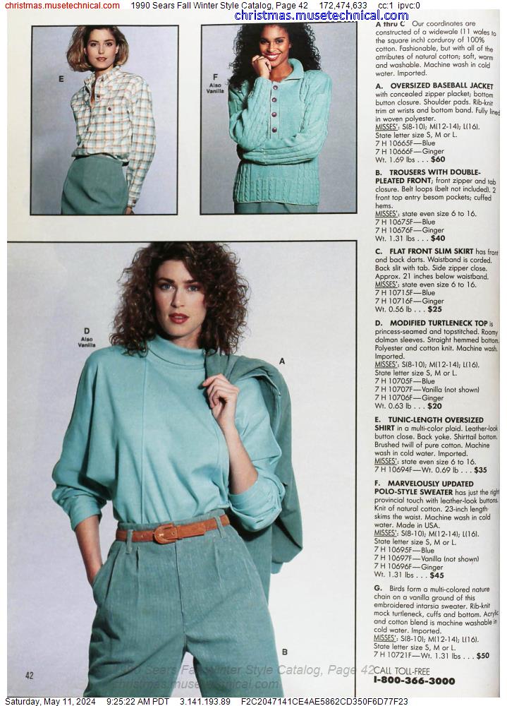 1990 Sears Fall Winter Style Catalog, Page 42 - Catalogs & Wishbooks