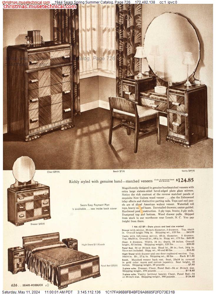 1944 Sears Spring Summer Catalog, Page 726