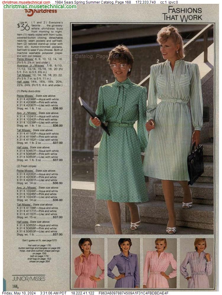 1984 Sears Spring Summer Catalog, Page 168