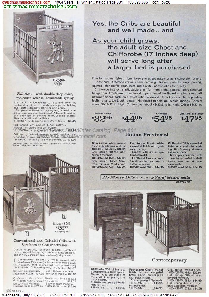 1964 Sears Fall Winter Catalog, Page 601