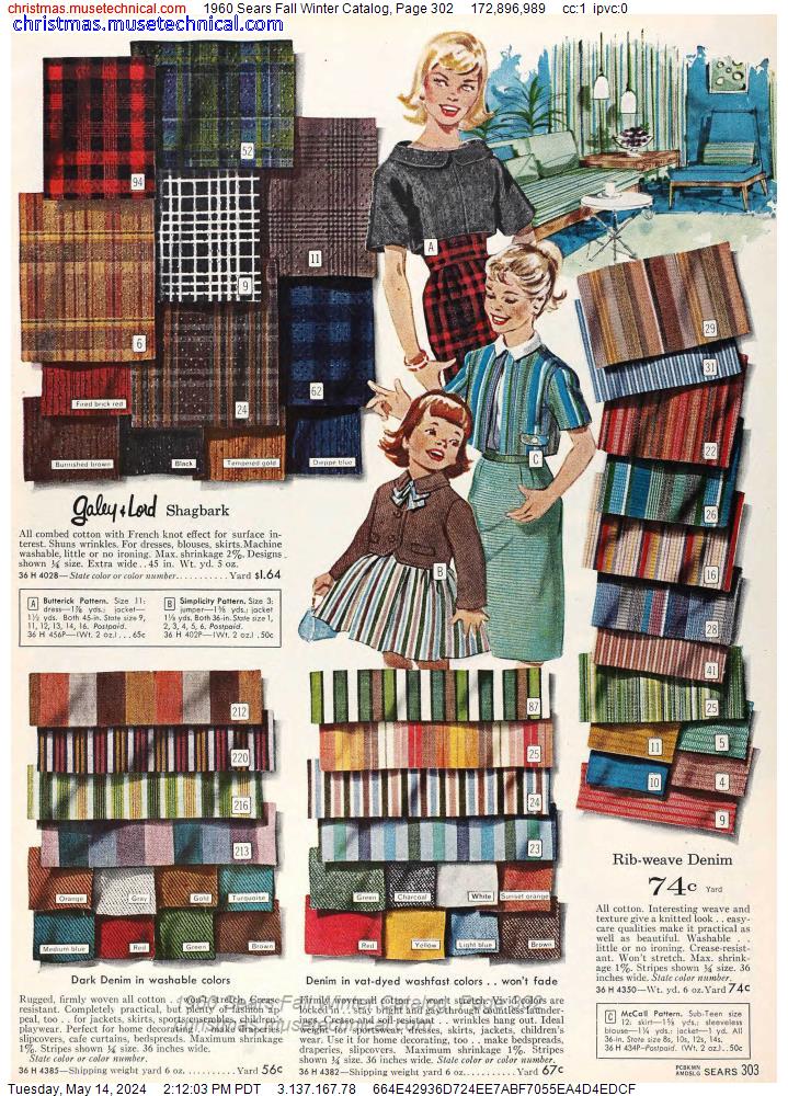 1960 Sears Fall Winter Catalog, Page 302