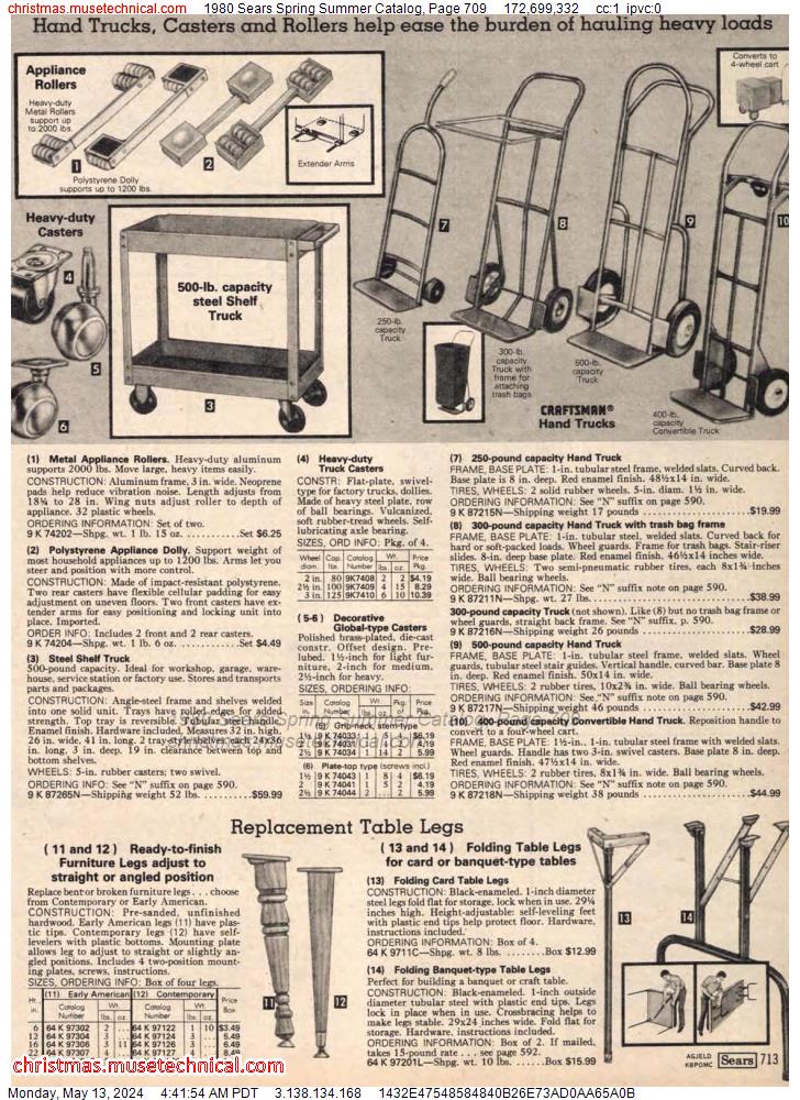 1980 Sears Spring Summer Catalog, Page 709
