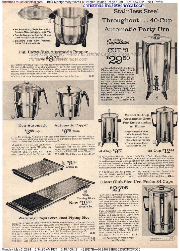 1964 Montgomery Ward Fall Winter Catalog, Page 1059