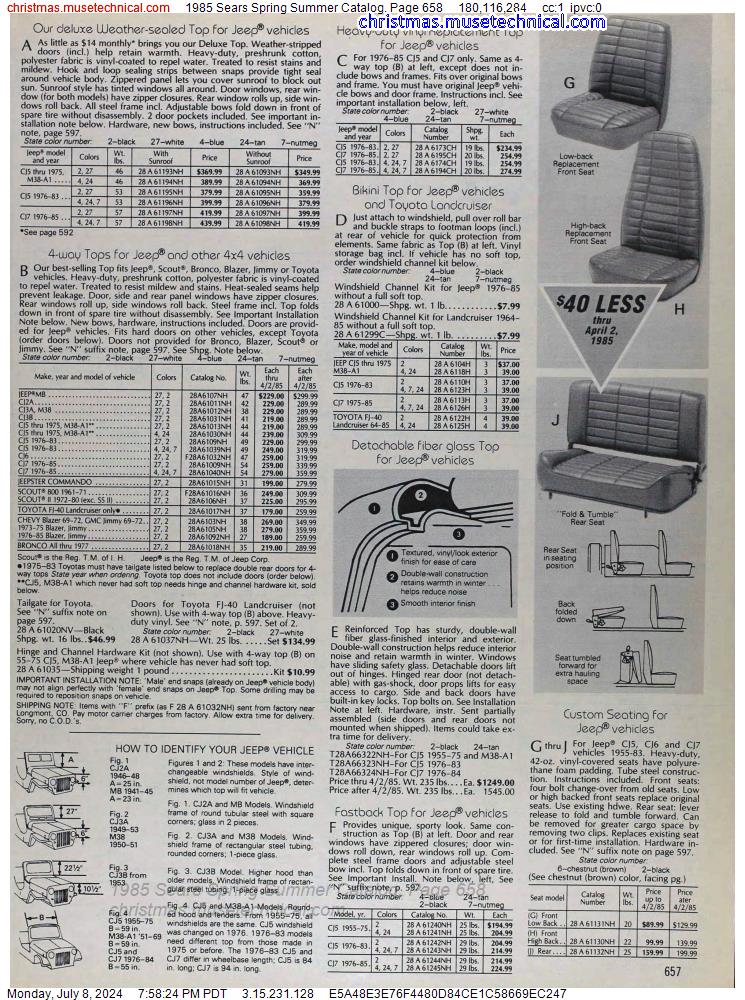 1985 Sears Spring Summer Catalog, Page 658