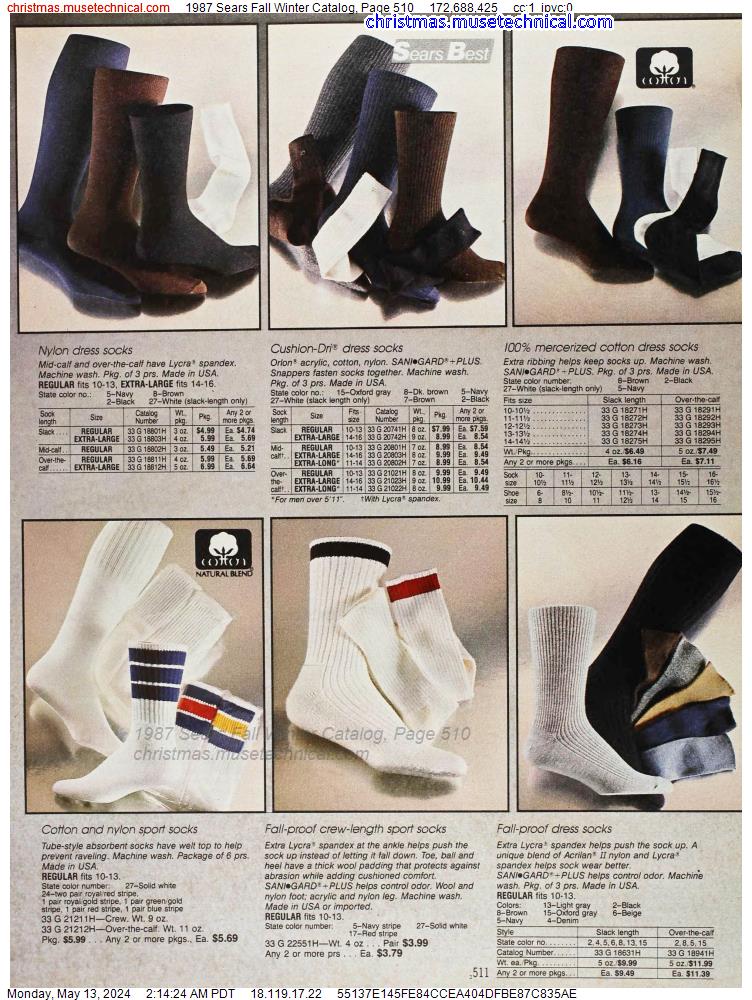1987 Sears Fall Winter Catalog, Page 510