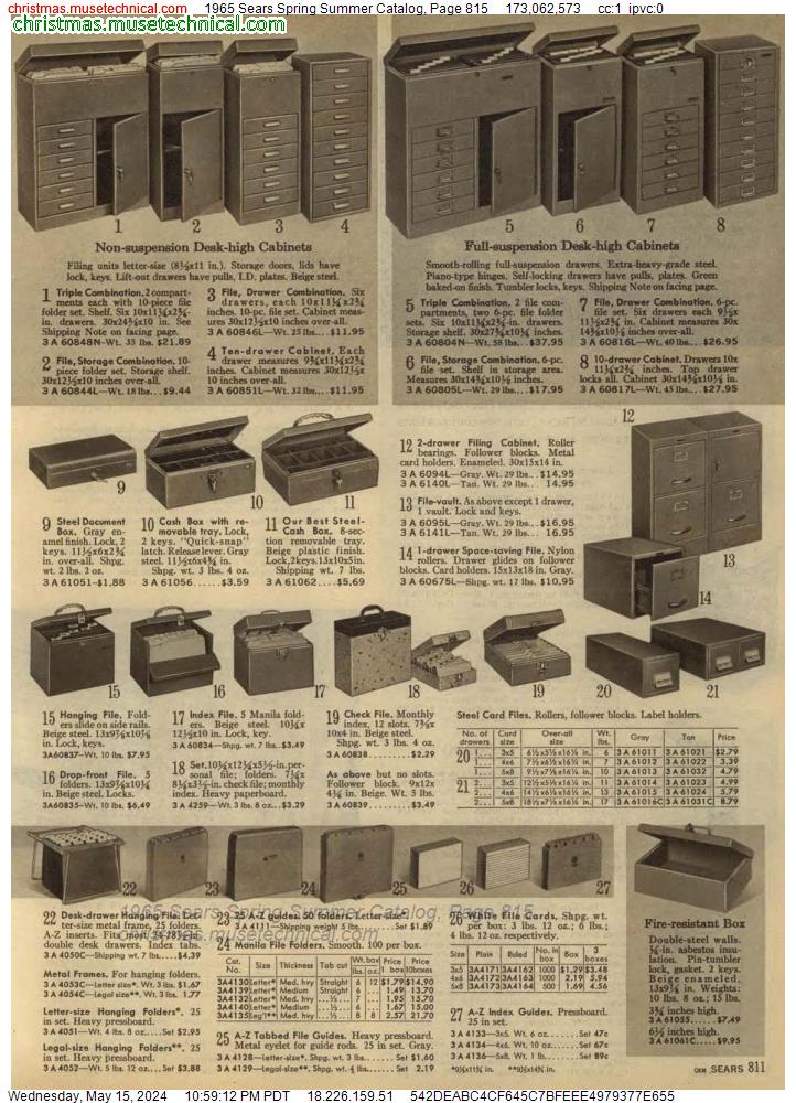 1965 Sears Spring Summer Catalog, Page 815