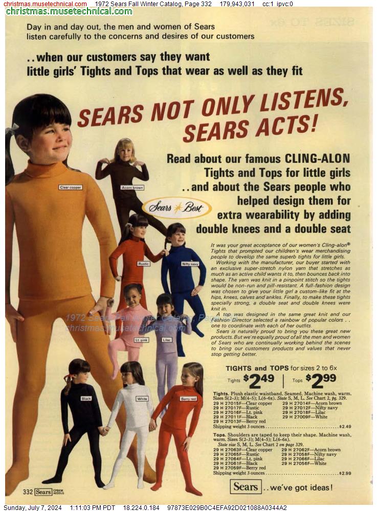 1972 Sears Fall Winter Catalog, Page 332
