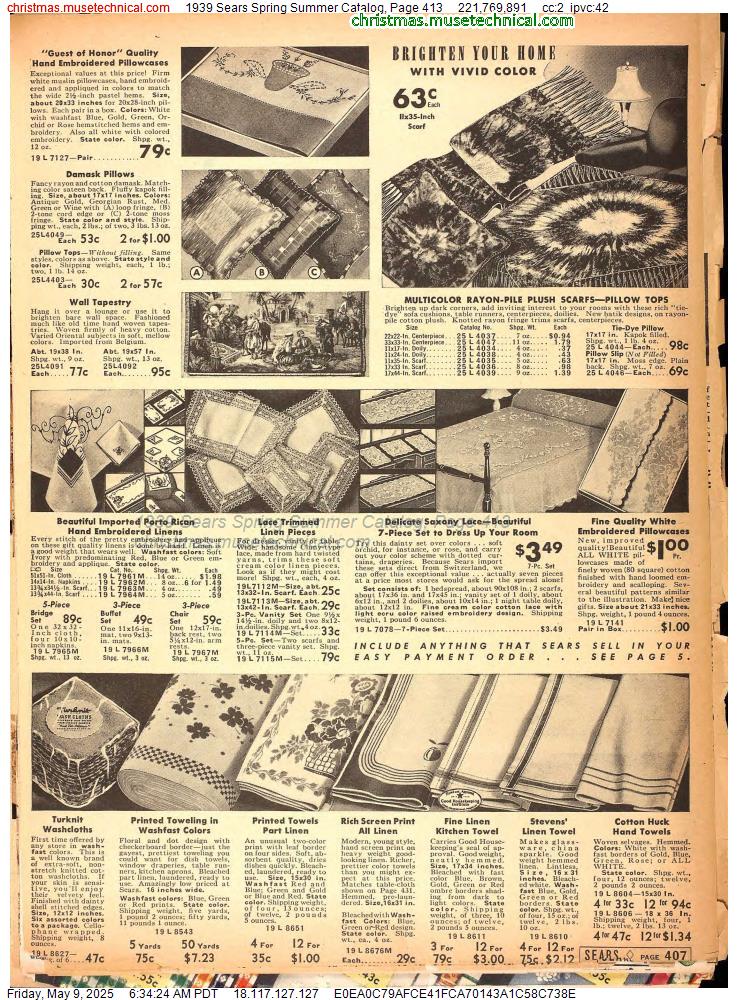 1939 Sears Spring Summer Catalog, Page 413