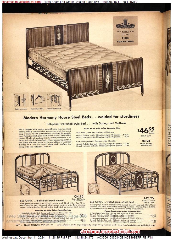 1946 Sears Fall Winter Catalog, Page 866