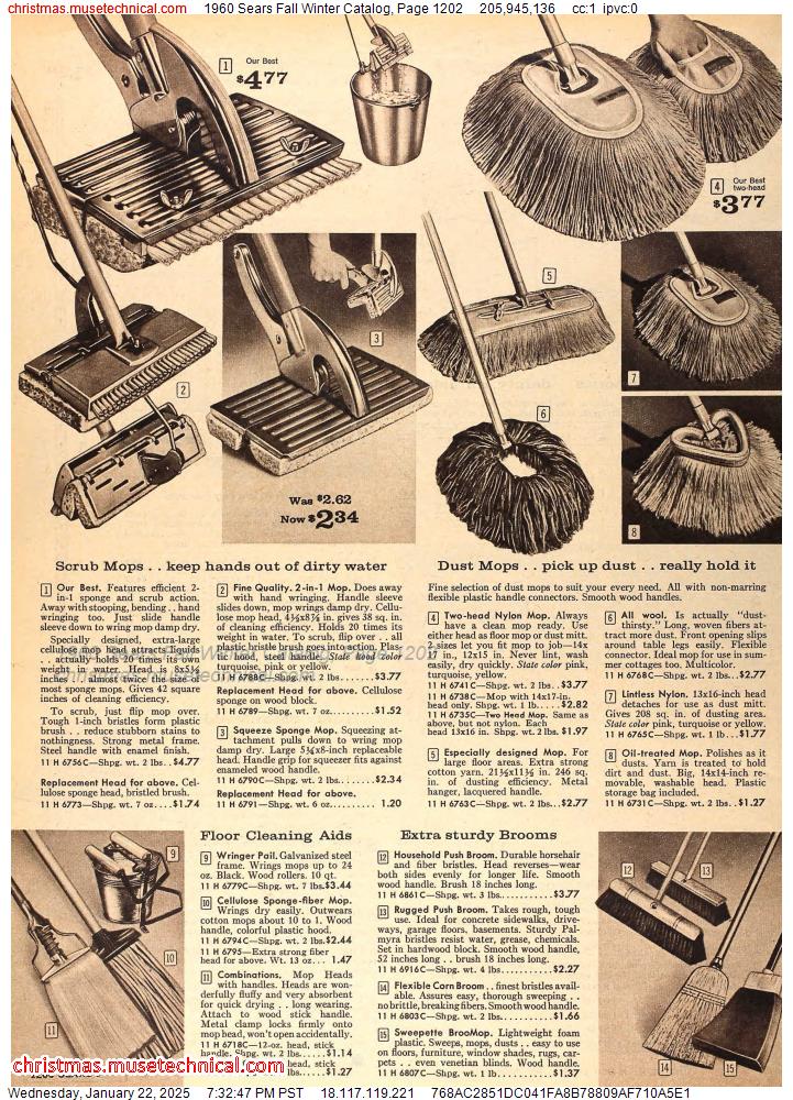 1960 Sears Fall Winter Catalog, Page 1202