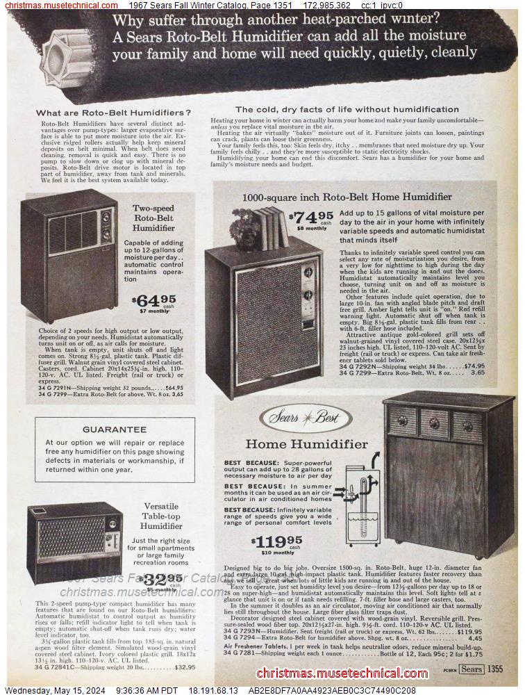 1967 Sears Fall Winter Catalog, Page 1351