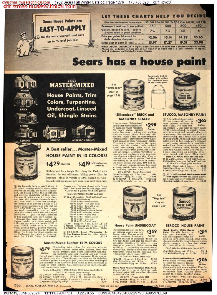 1952 Sears Fall Winter Catalog, Page 1276