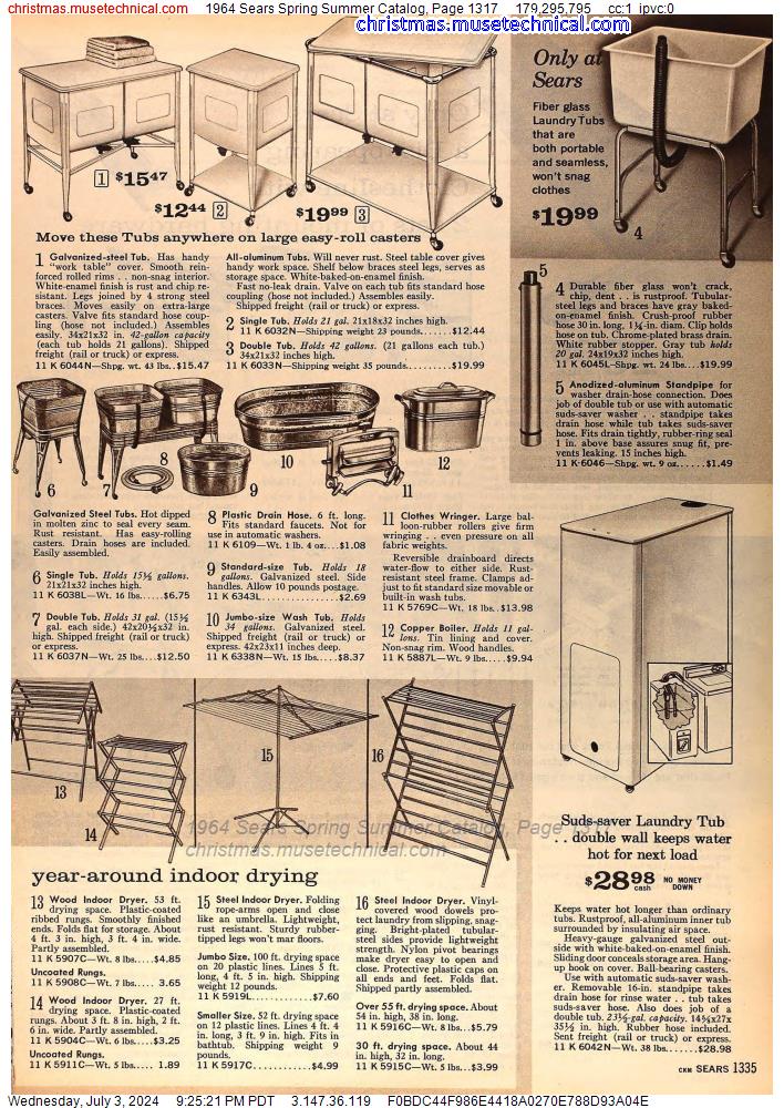1964 Sears Spring Summer Catalog, Page 1317