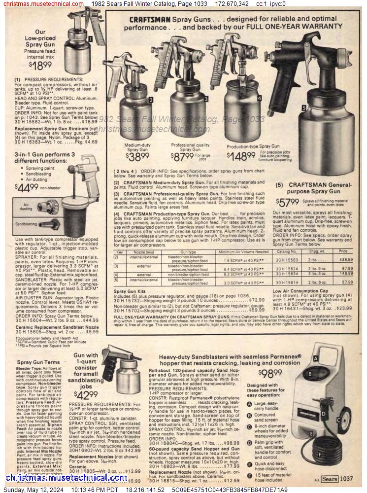 1982 Sears Fall Winter Catalog, Page 1033