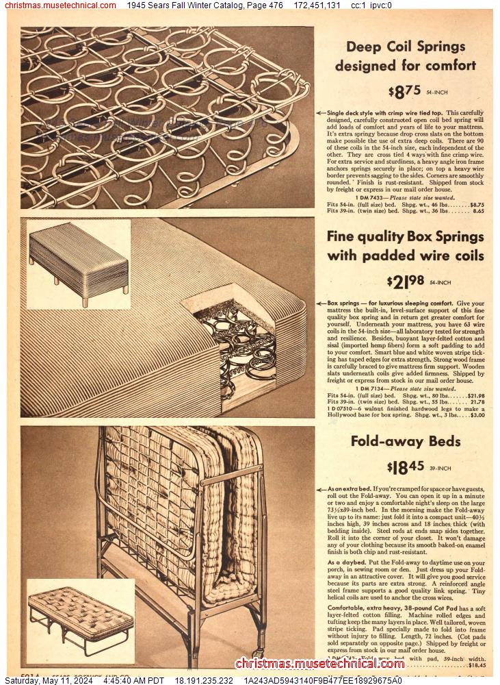 1945 Sears Fall Winter Catalog, Page 476