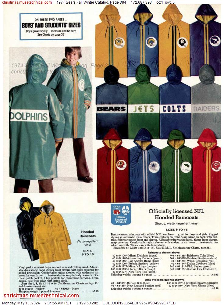 1974 Sears Fall Winter Catalog, Page 384