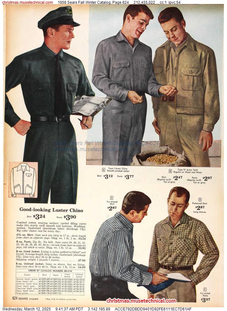 1958 Sears Fall Winter Catalog, Page 624