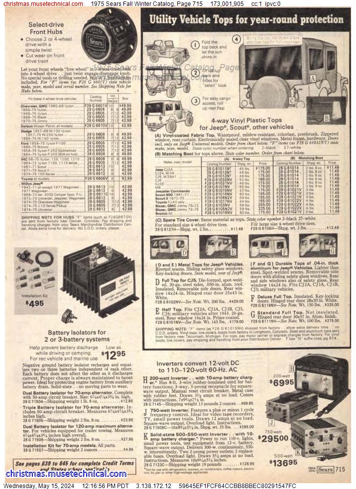 1975 Sears Fall Winter Catalog, Page 715