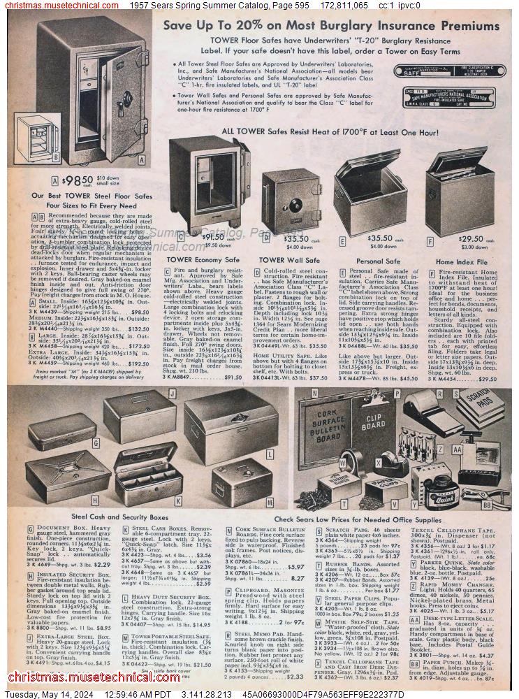 1957 Sears Spring Summer Catalog, Page 595