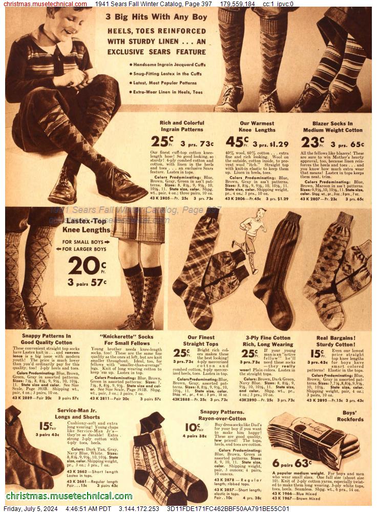 1941 Sears Fall Winter Catalog, Page 397