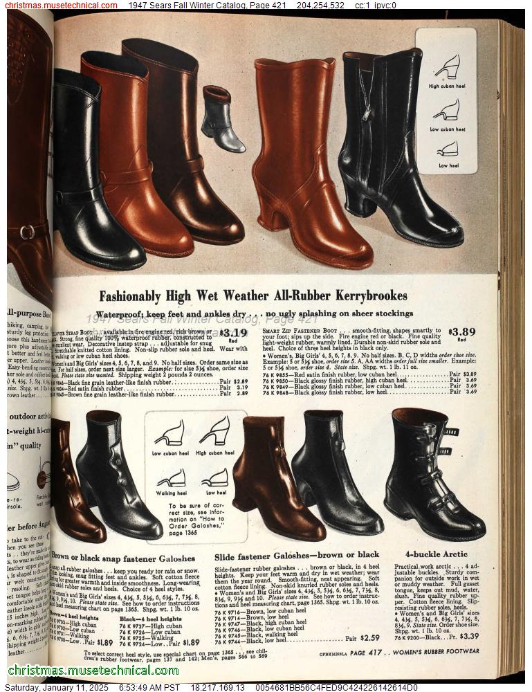 1947 Sears Fall Winter Catalog, Page 421