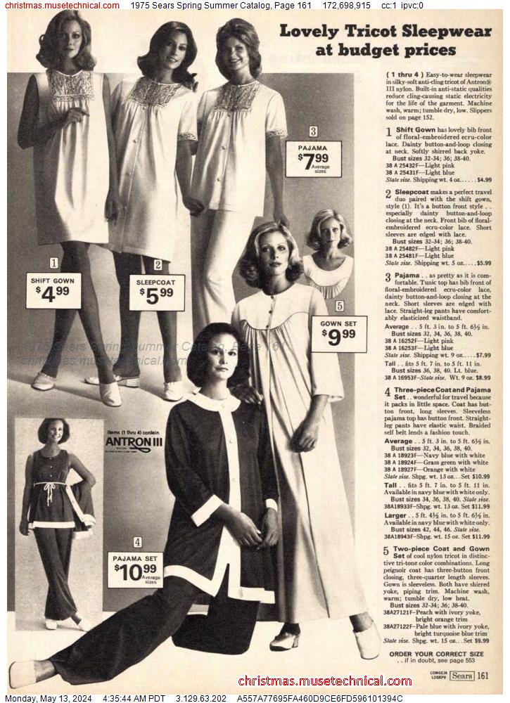 1975 Sears Spring Summer Catalog, Page 161