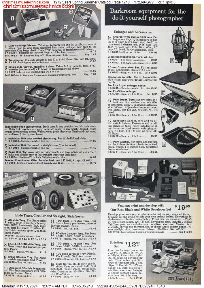 1972 Sears Spring Summer Catalog, Page 1210