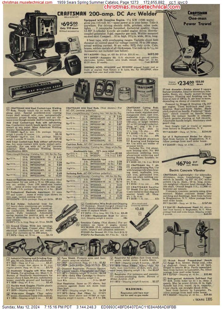 1959 Sears Spring Summer Catalog, Page 1273