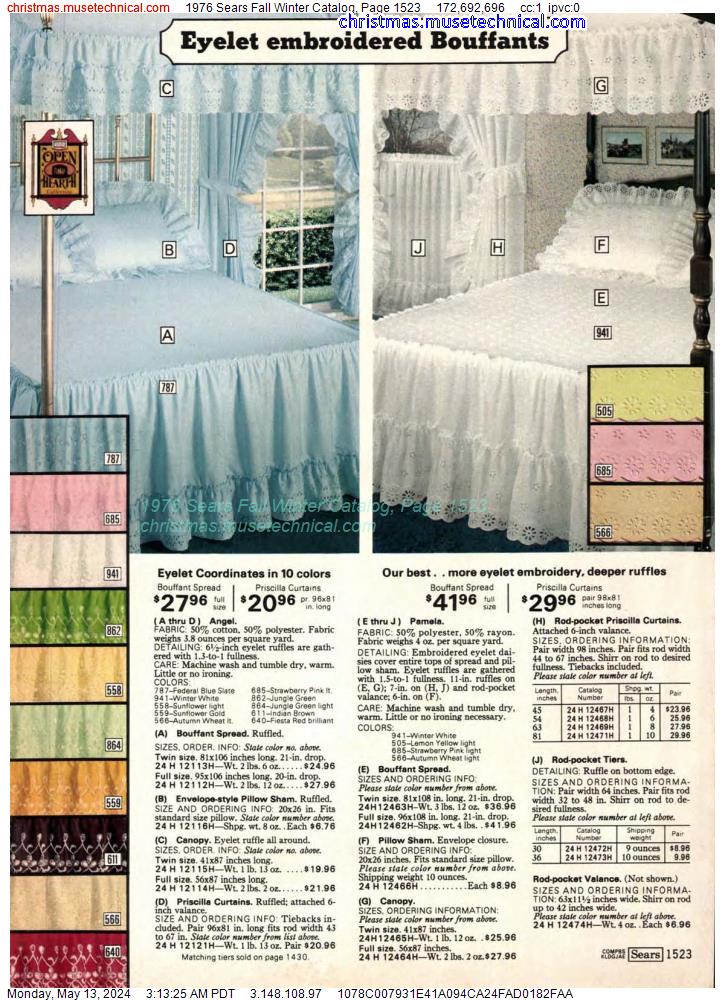 1976 Sears Fall Winter Catalog, Page 1523