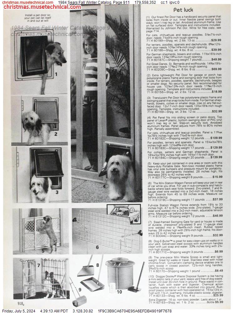 1984 Sears Fall Winter Catalog, Page 911