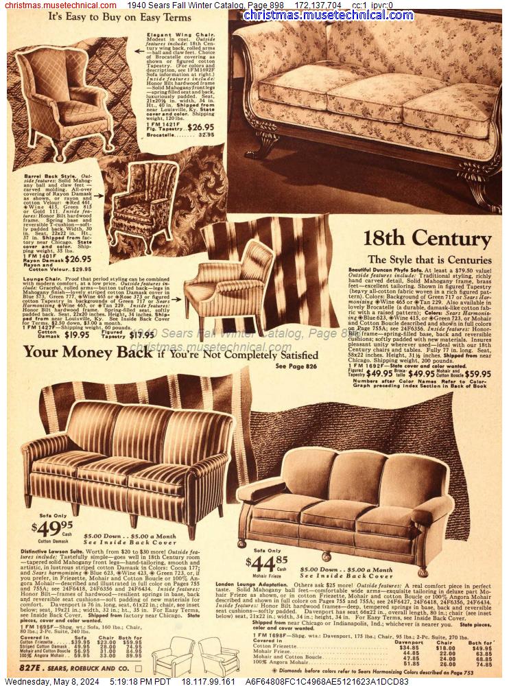 1940 Sears Fall Winter Catalog, Page 898