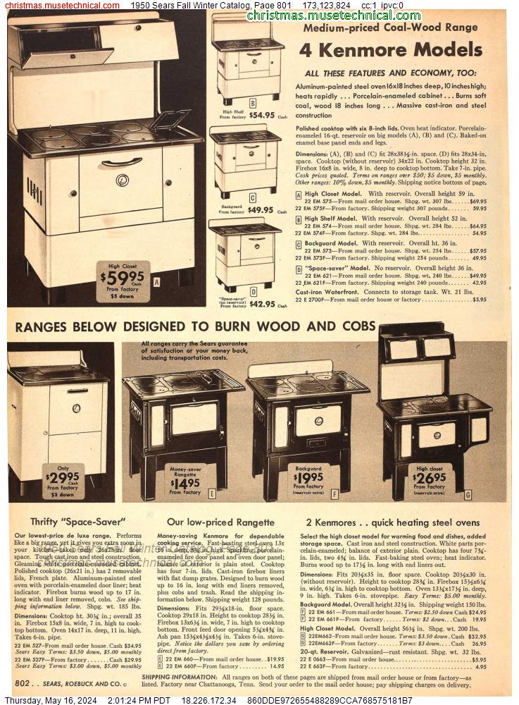 1950 Sears Fall Winter Catalog, Page 801