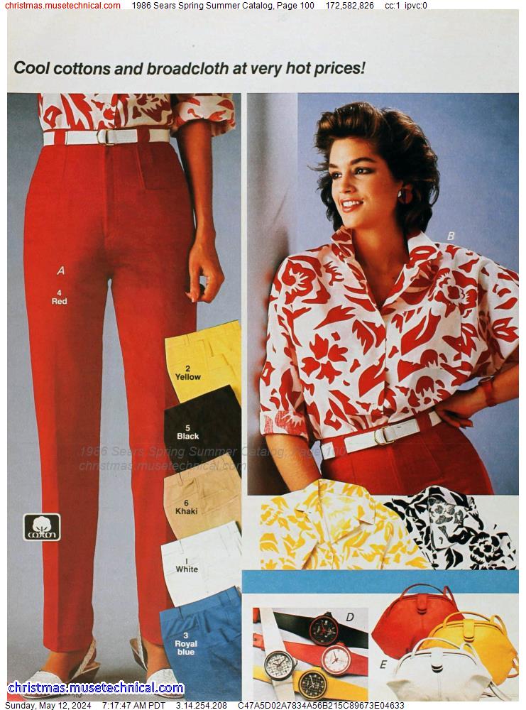 1986 Sears Spring Summer Catalog, Page 100