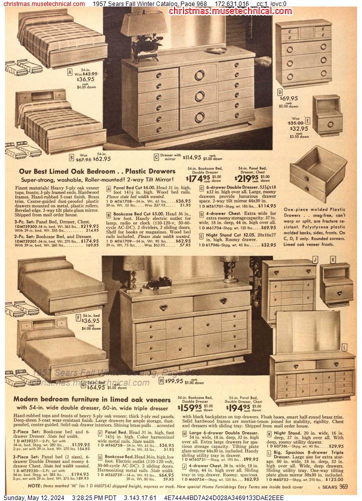 1957 Sears Fall Winter Catalog, Page 968