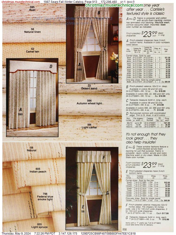 1987 Sears Fall Winter Catalog, Page 913