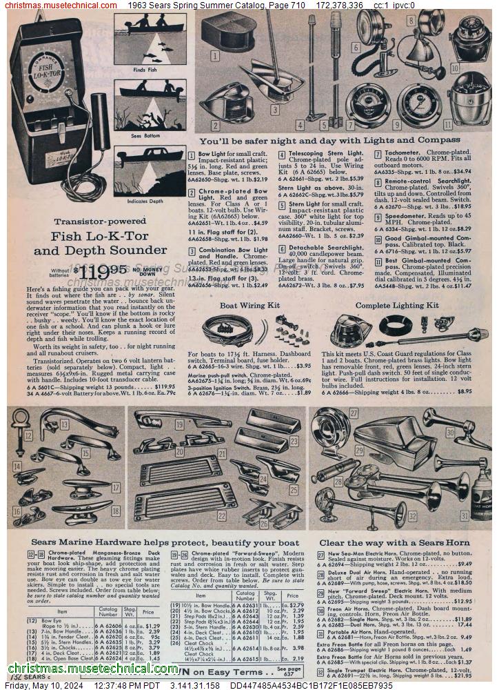 1963 Sears Spring Summer Catalog, Page 710
